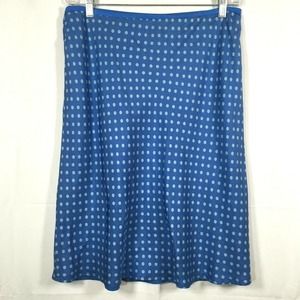 Anne Klein Skirt Womens Sz 14 Blue Polka Dot A Line Midi Silky Flowy Lightweight